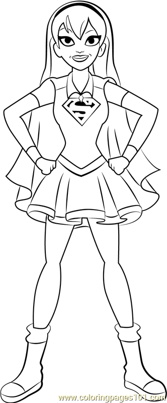 Supergirl coloring page for kids