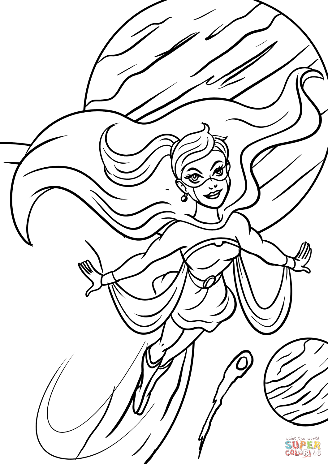 Supergirl coloring page free printable coloring pages