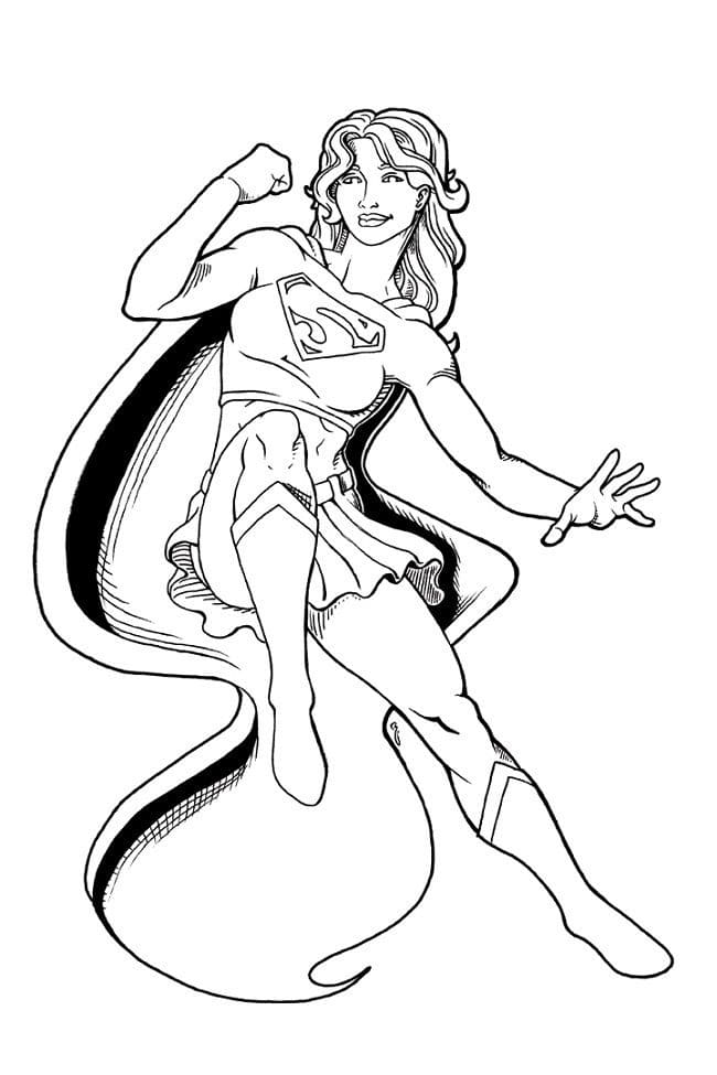 Supergirl from dc ics coloring page