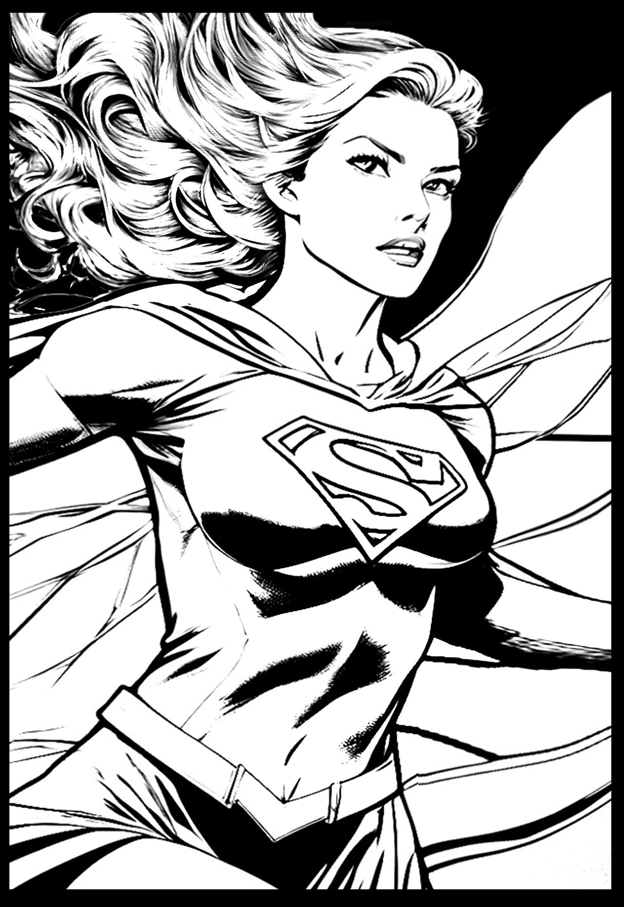 S supergirl coloring page by lxzandra on