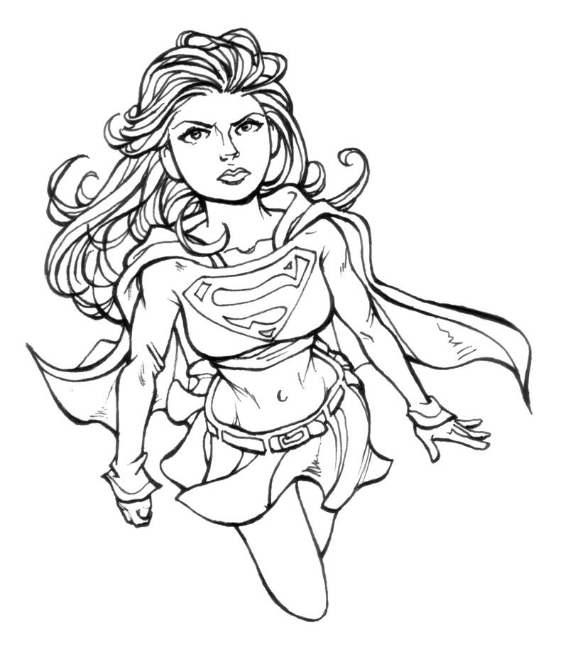 Printable supergirl coloring pages for girls superhero coloring cartoon coloring pages supergirl drawing
