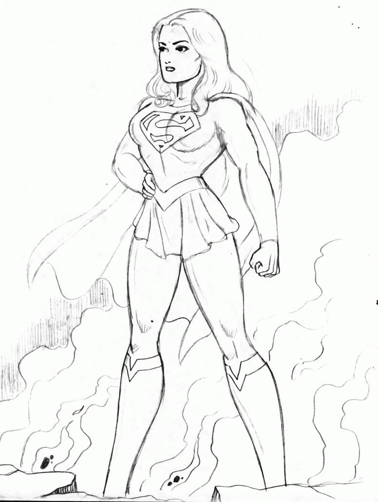Supergirl image coloring page