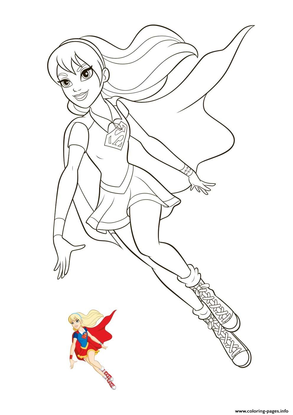 Supergirl super hero girls coloring page printable
