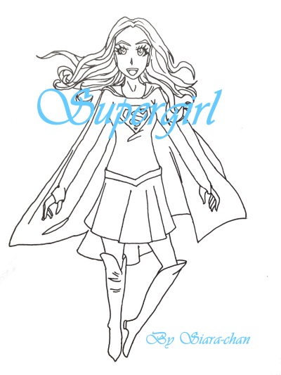 Supergirl coloring page sample by siara