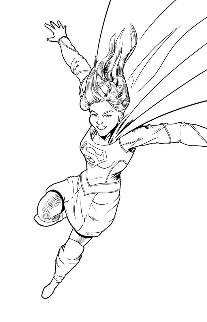 Supergirl coloring page by michaelhowearts on