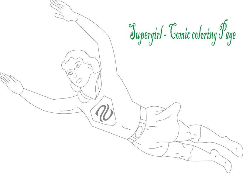 Supergirl ic character coloring page