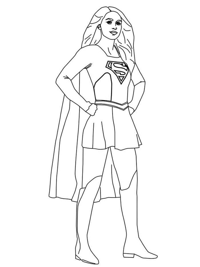 Supergirl coloring pages pdf