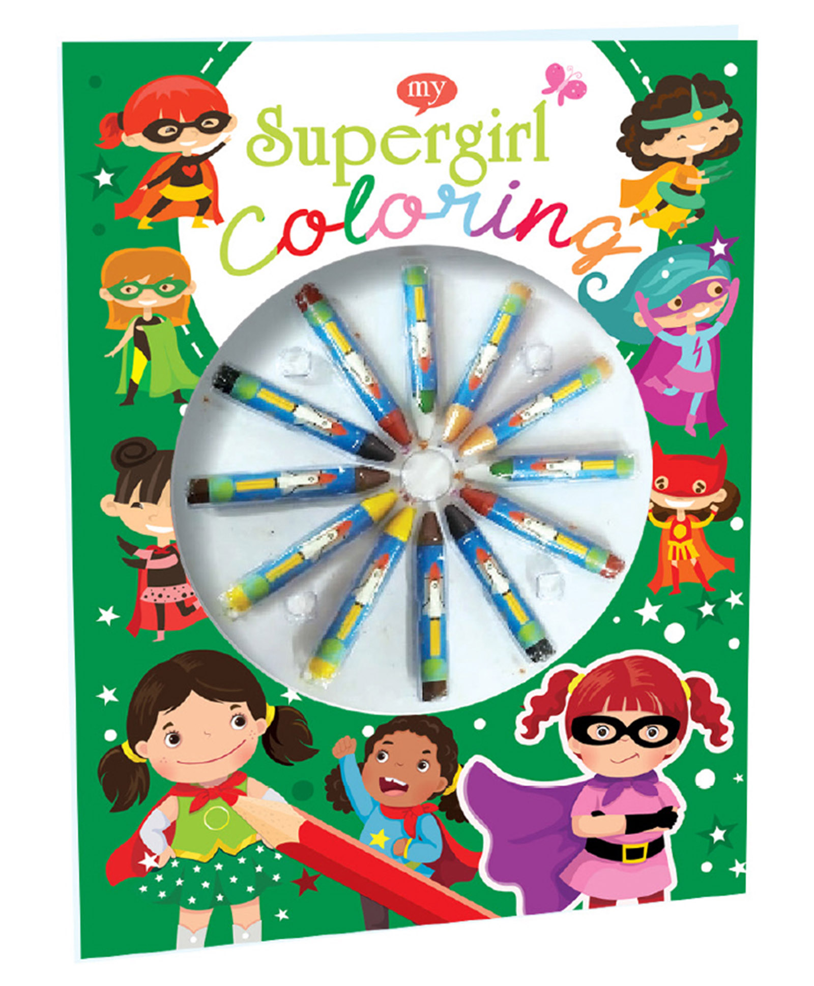 Hello friend supergirl colourg book with attractive crayons colou â