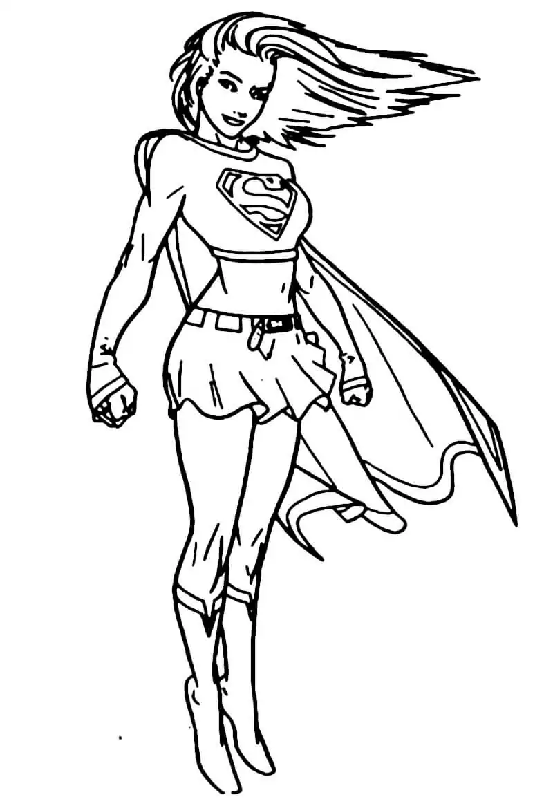 Cool supergirl coloring page