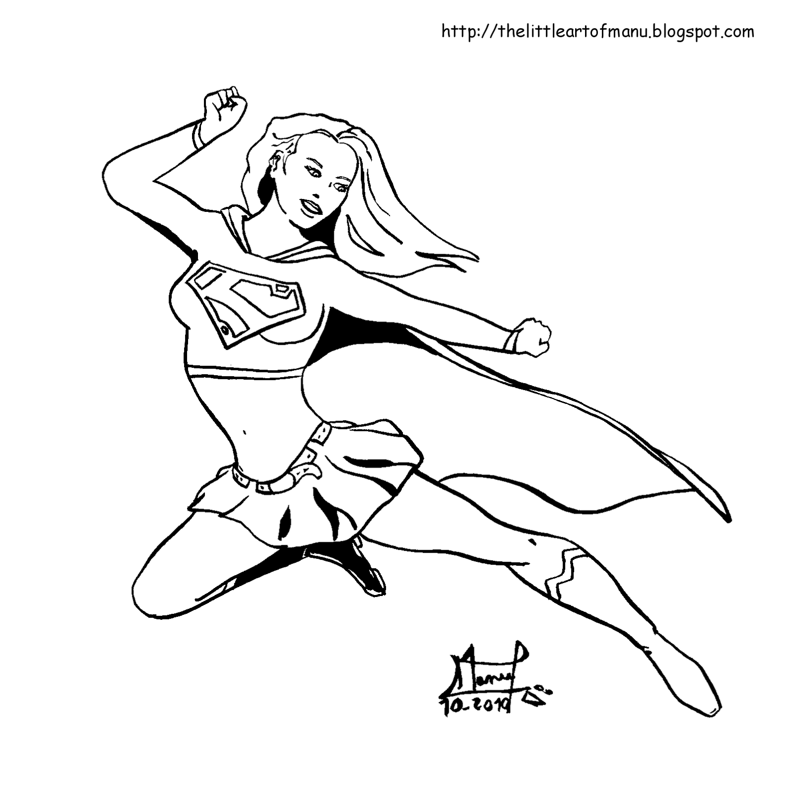 Coloring page supergirl superheroes â printable coloring pages