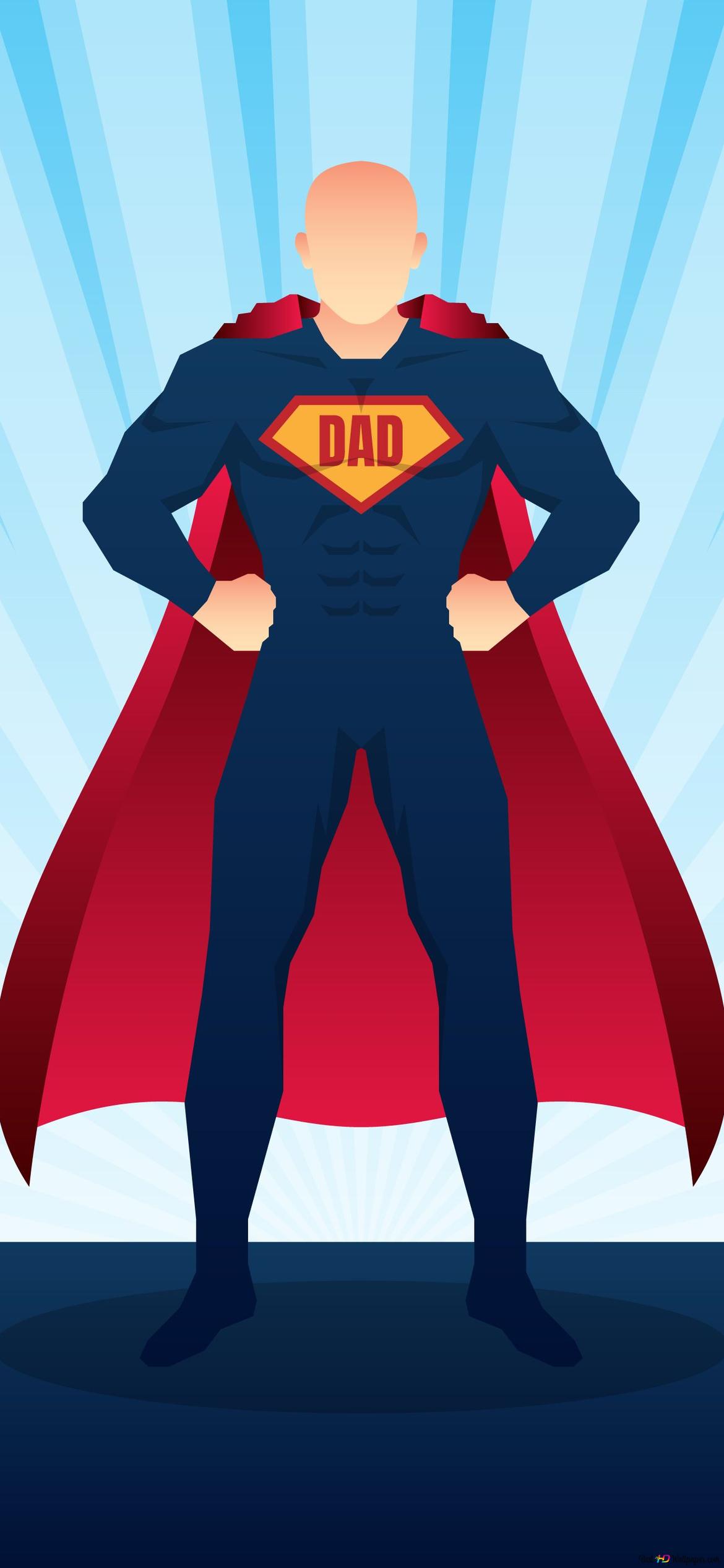 Fathers day themed father figure in red cape and blue superhero outfit k wallpaper download