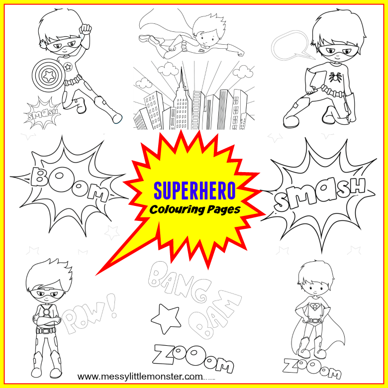 Free printable superhero colouring pages