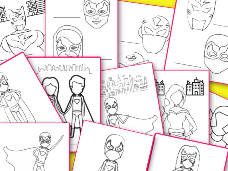 Superhero coloring pages â organized shop