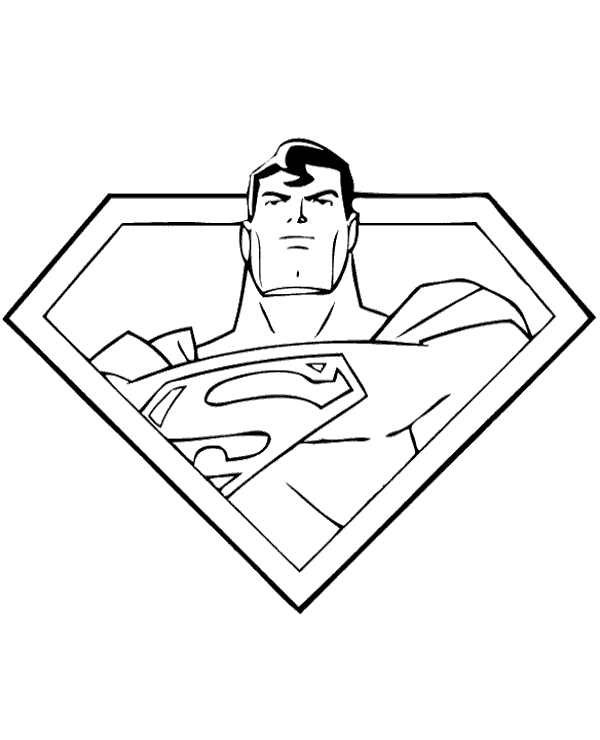 Superman logo coloring sheet to print