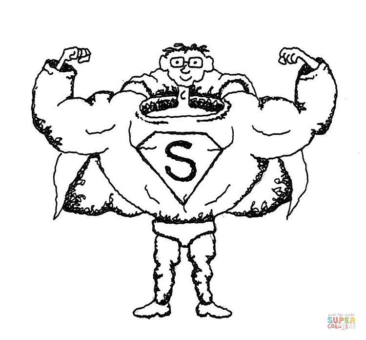 Superman boy caricature coloring page free printable coloring pages