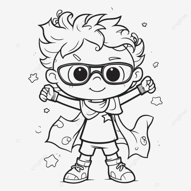 Cute little superhero cartoon coloring page outline sketch drawing vector car drawing cartoon drawing wing drawing png and vector with transparent background for free download