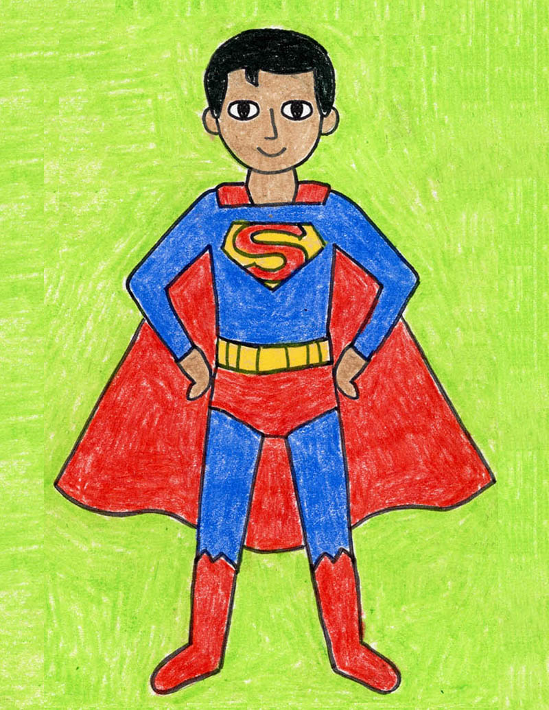 Easy how to draw superman tutorial superman coloring page
