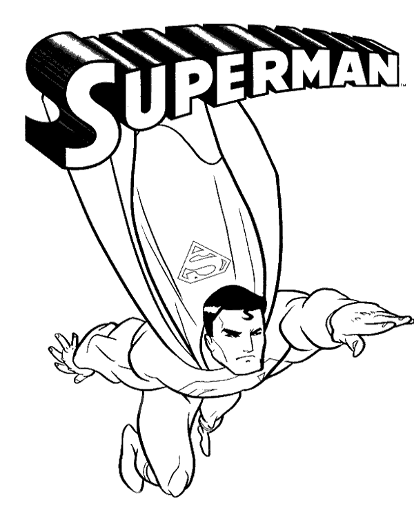 Superman coloring sheet with logo