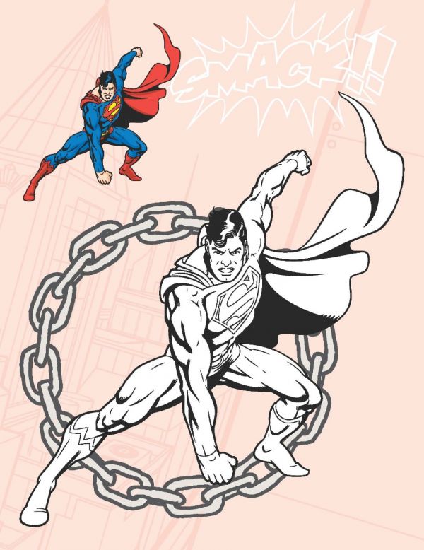 Superman copy coloring book set of