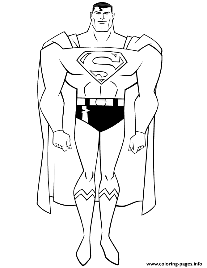 Handsome superman for kids coloring page printable