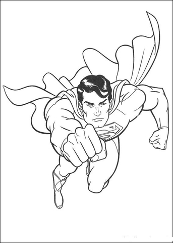 Superman is flying into the space coloring page free printable coloring pages