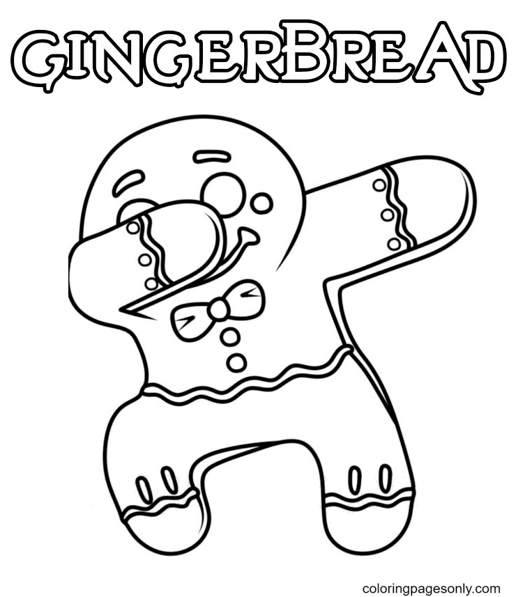 Gingerbread man coloring pages printable for free download