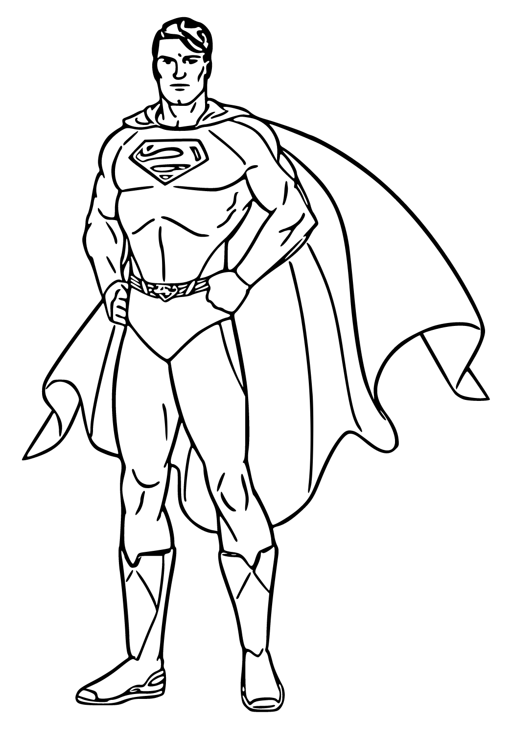 Free printable superman cloak coloring page for adults and kids