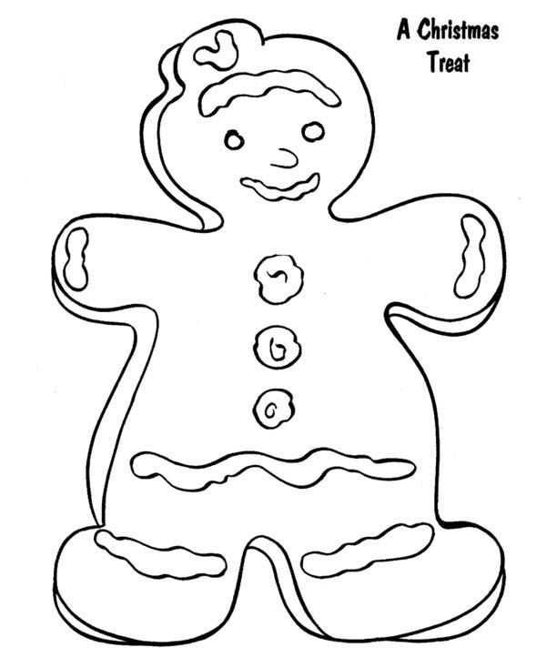 Mr gingerbread men as a christmas treat on christmas coloring page