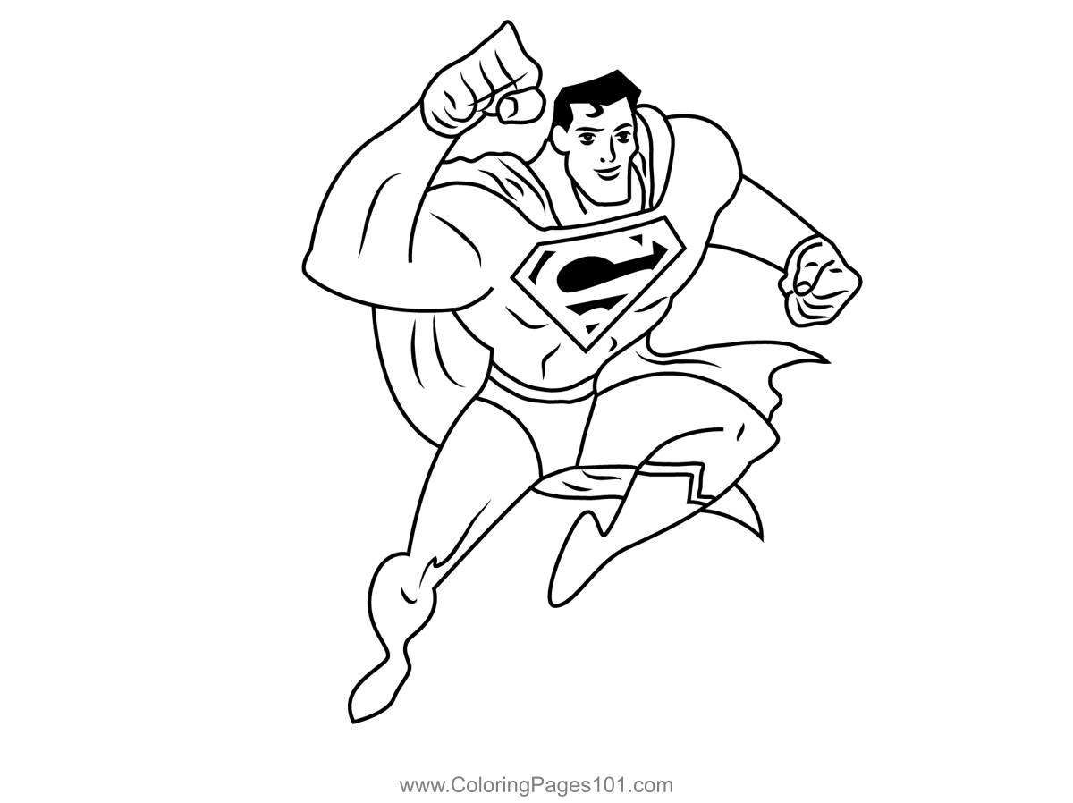 Brave superman coloring page for kids