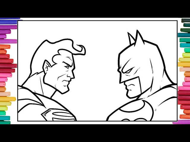 Coloring batman vs superman superhero coloring pages coloring funs