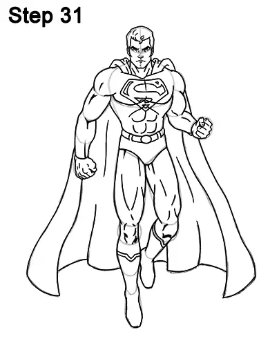 How to draw superman full body