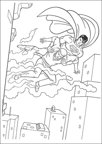 Superman is saving a man coloring page free printable coloring pages