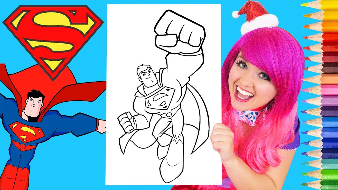 Coloring superan dc super friends coloring page prisacolor colored paint arkers kii the clown