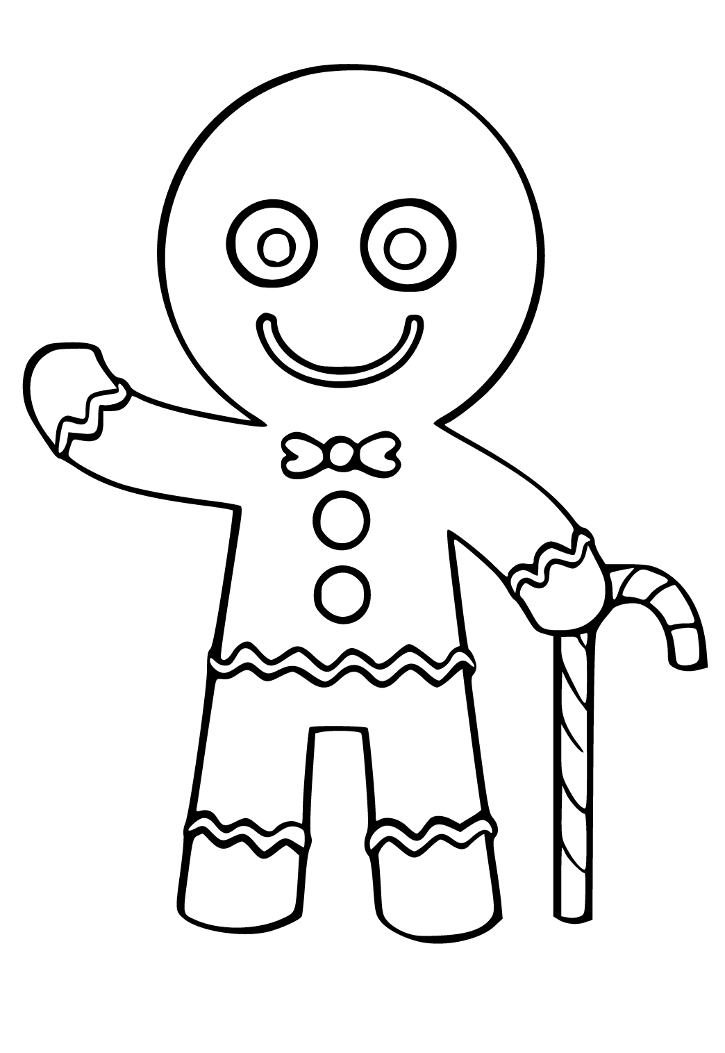 Free printable gingerbread man old man coloring page for adults and kids
