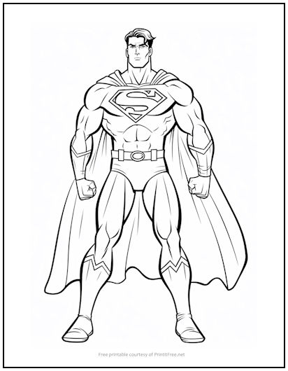 Superman coloring page print it free