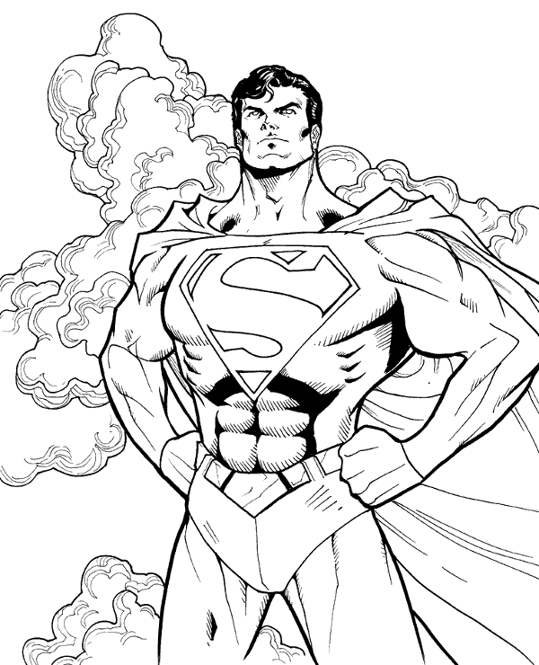 Comic book superman coloring image
