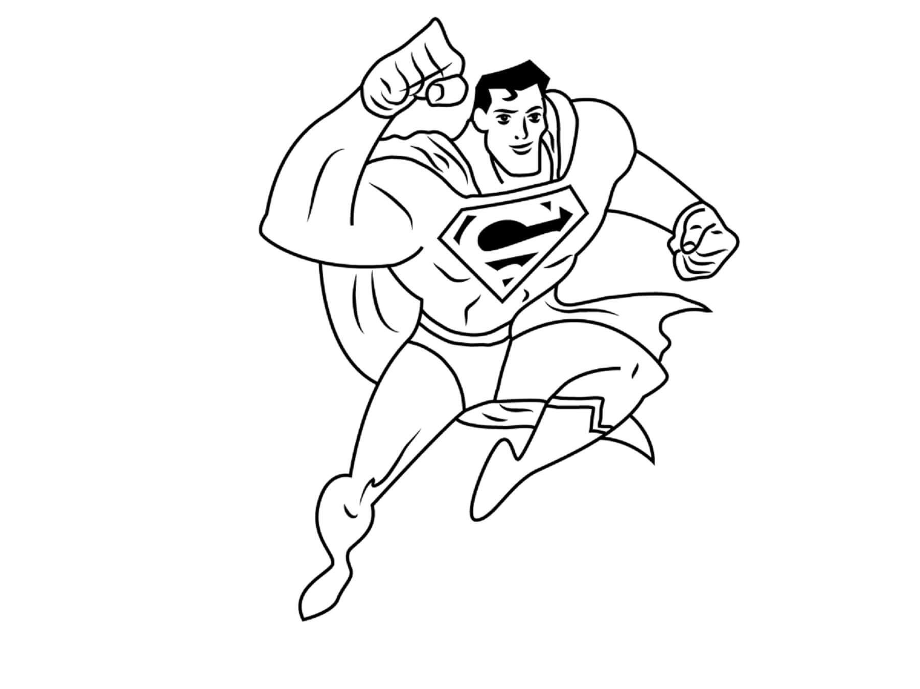Funny superman attack coloring page
