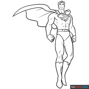 Superman coloring page easy drawing guides
