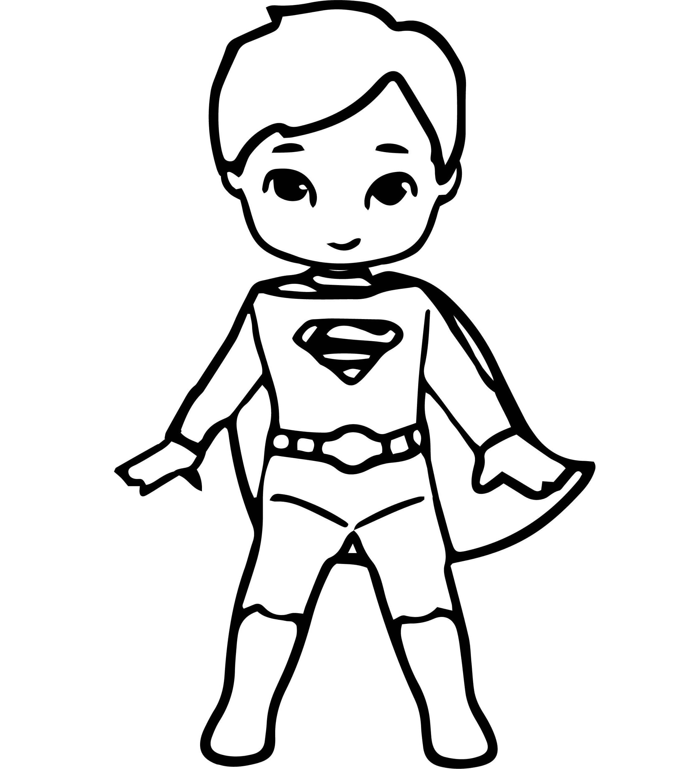 Cute superman coloring page
