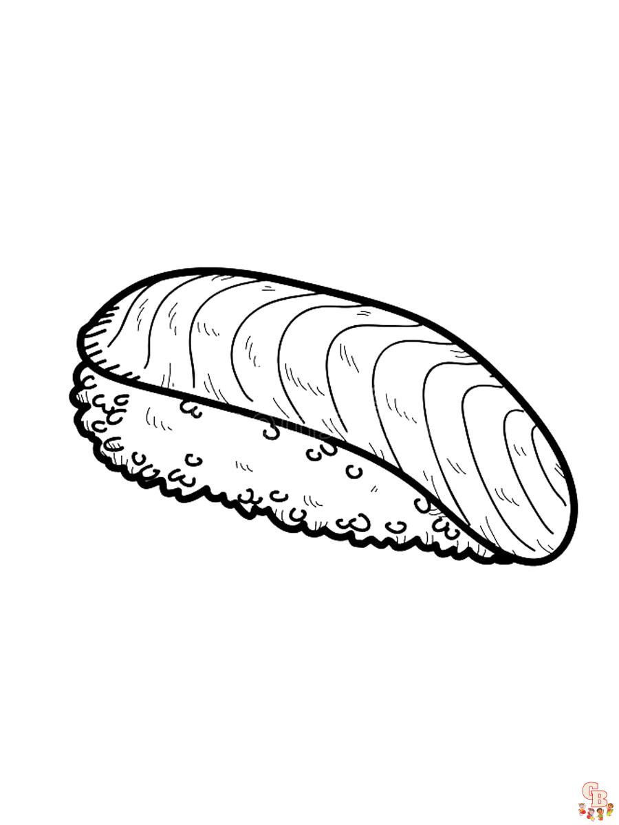 Sushi coloring pages with