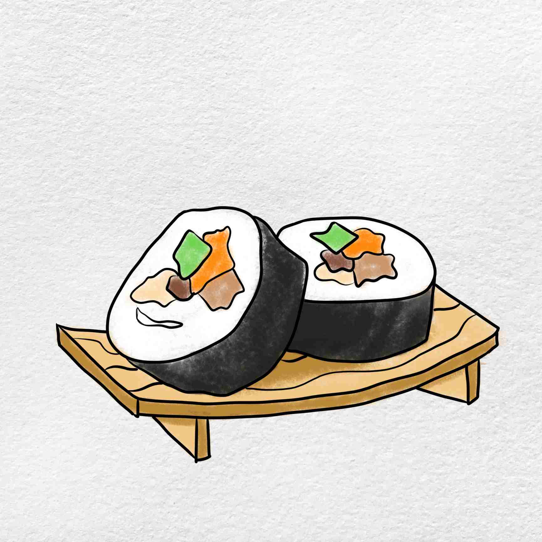 How to draw sushi