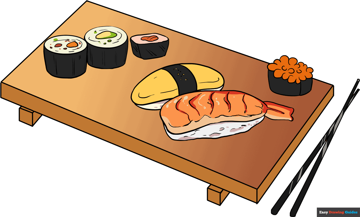 How to draw sushi