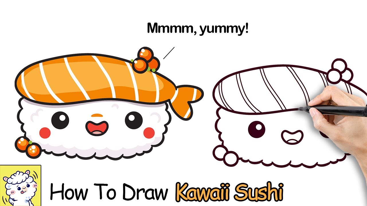 How to draw kawaii sushi super cute food mofukawa