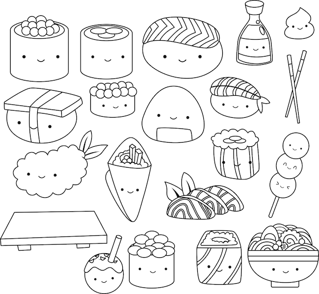 Sushi coloring images