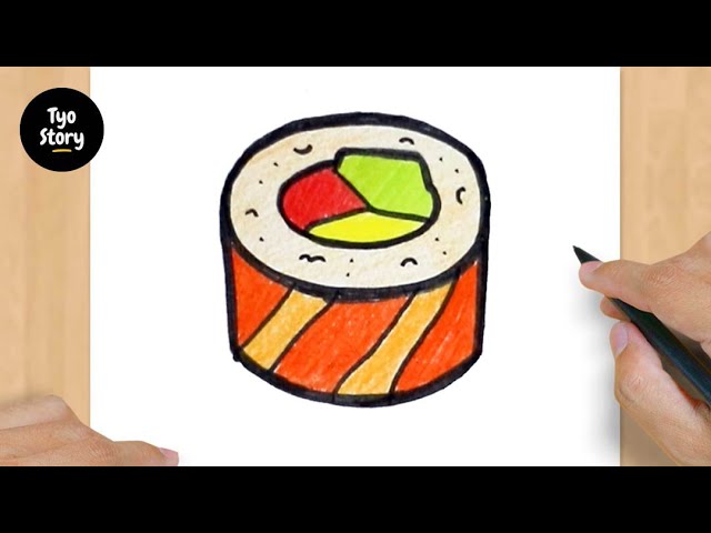 How to draw a sushi