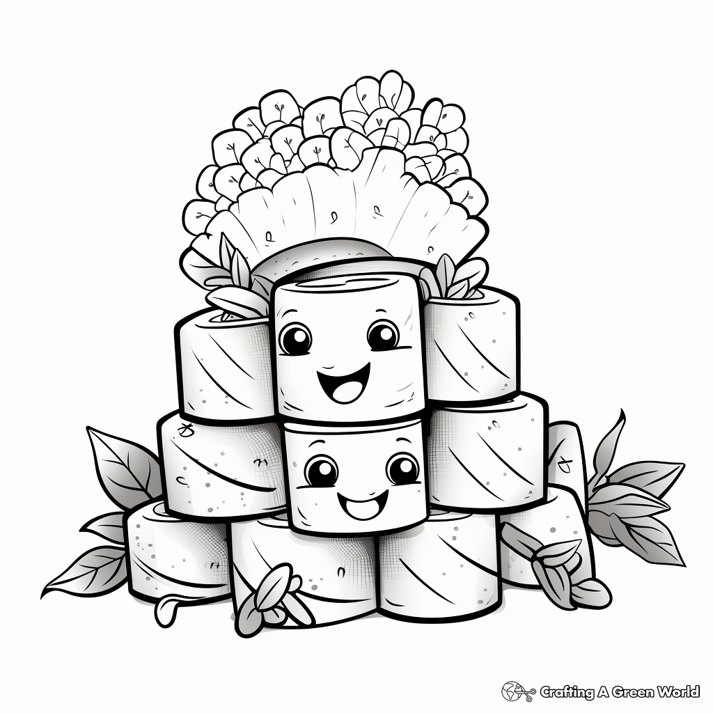 Sushi coloring pages