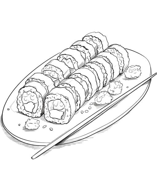 Free printable food coloring pages list