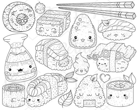 Japan sushi clipart images kawaii food clip art sushi