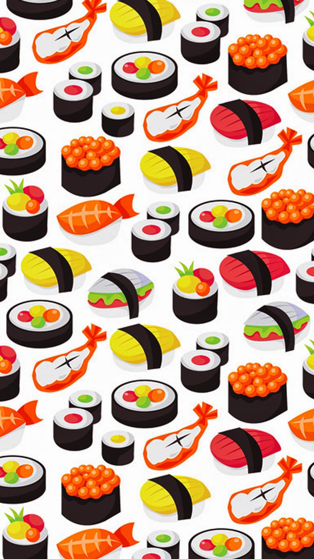 Sushi and seafood print iphone wallpaper food sushi art iphone wallpaper