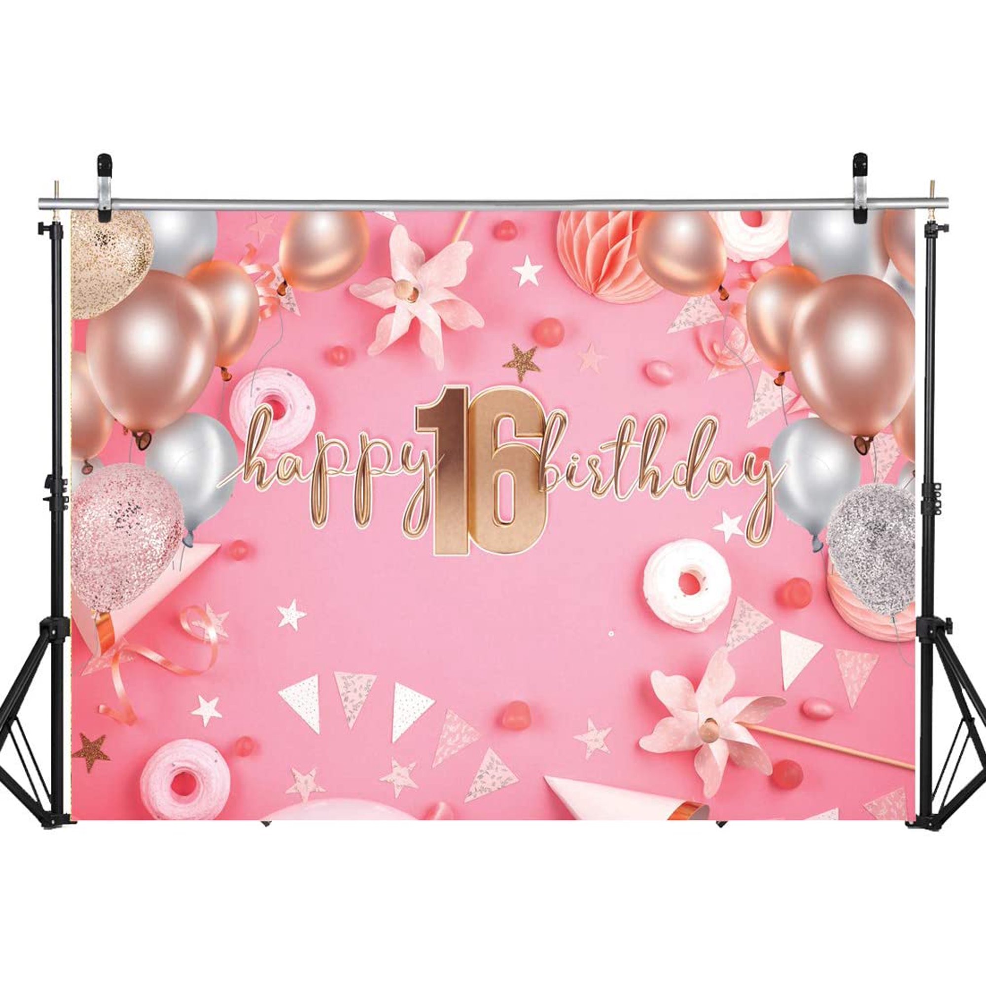 Sjoloon xft sweet party backdrop pink happy th birthday decorations background pink th birthday backdrops nada